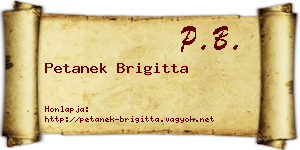 Petanek Brigitta névjegykártya